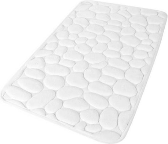 Urban Living Badkamerkleedje/badmat tapijt - memory foam - parel wit - 50 x 80 cm - anti slip