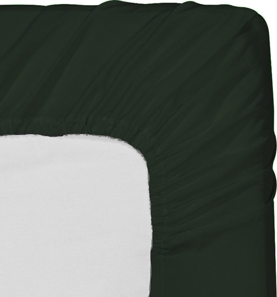 Hoeslaken Micropercal 1 persoon en strijkvrij (90/100 x 200cm) Donker groen