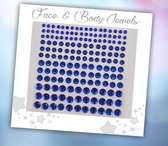 Face & Body Jewels (165 Diamantjes Blauw) [Dots Strass Steentjes met Zelfklevend Plaklaag - Sticker Diamantjes voor Lichaam en Gezicht - Festival Tattoo Set Outfit Glitter - Juwelen Rhinestones Rhine stones - Plak Diamantjes]