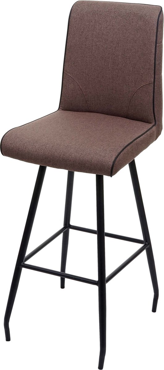 MCW Barkruk MCW-H72, barkruk tegenkruk, voetensteun staal stof/textiel ~ bruin