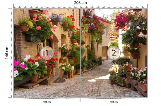 Papier peint photo Alley Flowers - Papier peint non tissé - 208 x 146 cm