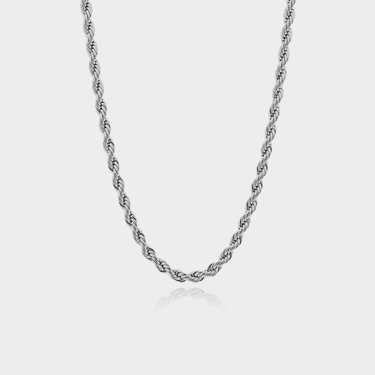 Rope Ketting 7 mm - Zilveren Schakelketting - 50 cm lang - Ketting Heren - Olympus Jewelry