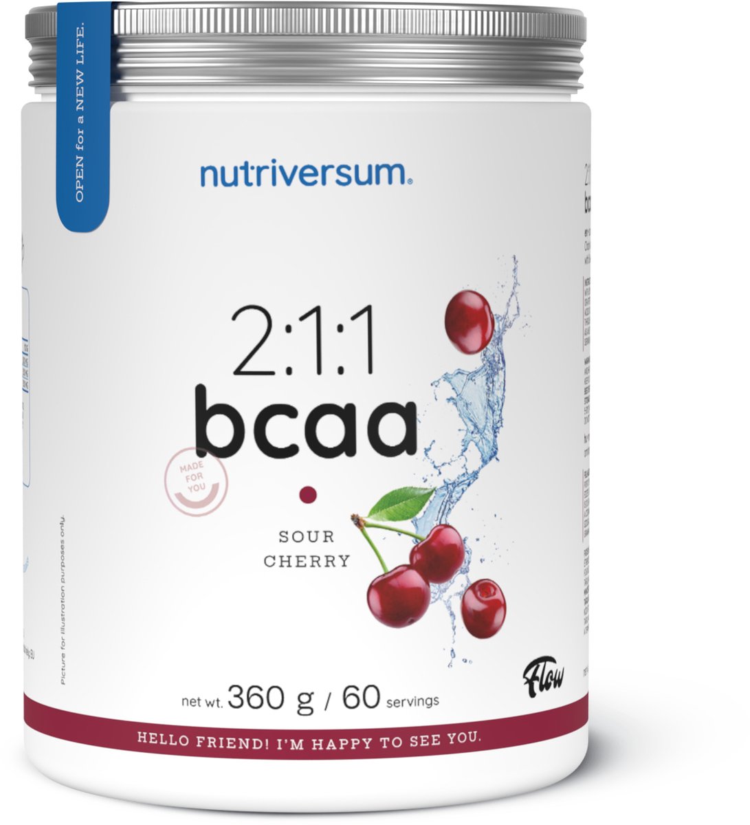 Goedkoopste Nutriversum | BCAA | 360 gram | Sour Cherry | 60 Doseringen | 2 1 1 Formule | Zero Suikervrij | Instant oplosbaar |Aminozuren | Tijdens trainen | Herstel | Spiergroei | Vitaliteit | Immuun systeem | Nutriworld