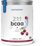 Nutriversum | BCAA | 360 gram | Sour Cherry | 60 Doseringen | 2:1:1 Formule | Zero Suikervrij | Instant oplosbaar |Aminozuren | Tijdens trainen | Herstel | Spiergroei | Vitaliteit | Immuun systeem | Nutriworld