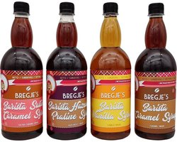 Afvallen met Bregje | Mix Caloriearme Barista Syrup | Voordeelpakket | 4 x 1 liter