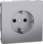 Stopcontact - Inbouw - Randaarde - Beveiliging - RVS Look - Systeem Design - Schneider Electric - MTN2300-6036