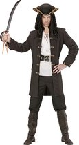 Widmann - Piraat & Viking Kostuum - Luxe Jas Man Zeeschuimer - Zwart - Small - Carnavalskleding - Verkleedkleding
