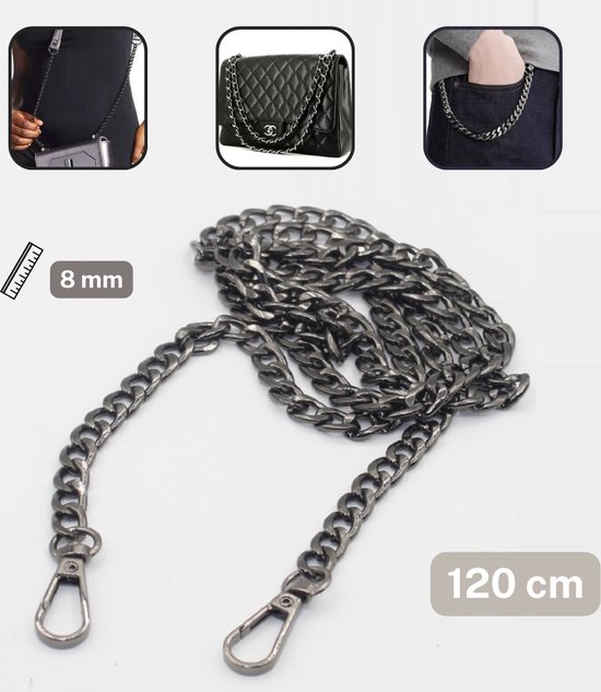 Chaîne de 120 cm de long avec Fermetures(anneaux de 8 mm), accessoire pour  sac fait... | bol.com