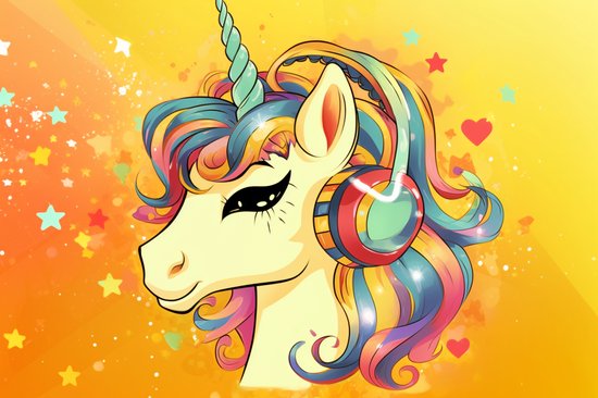 Licorne Poster | Affiche pour enfants | Affiche bébé | Affiche de pépinière | Affiche de la maternelle | affiche de Unicorn | Décoration d'intérieur | 71x51cm | Convient pour Cadres