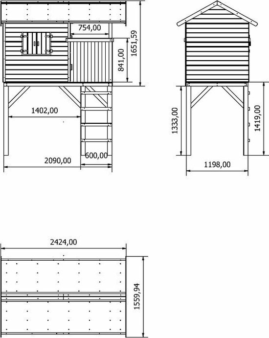 Prestige Garden houten speelhuis met groene glijbaan - Amsterdam