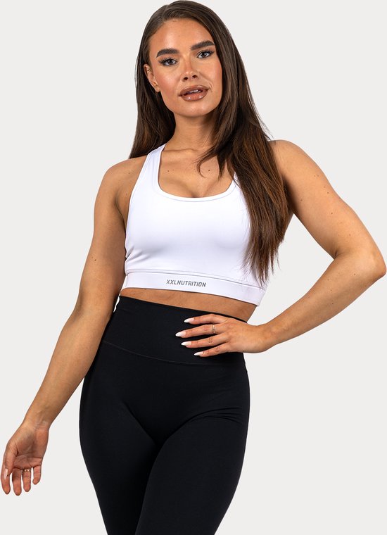 XXL Nutrition - Performance Bra - Sportbeha, Sport bh, Sport Beha, Fitness Top Dames - Wit - 75% Polyester 25% Spandex - Maat S