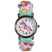 Fako® - Kinderhorloge - 3D - Eenhoorn Sunshine - Mintgroen