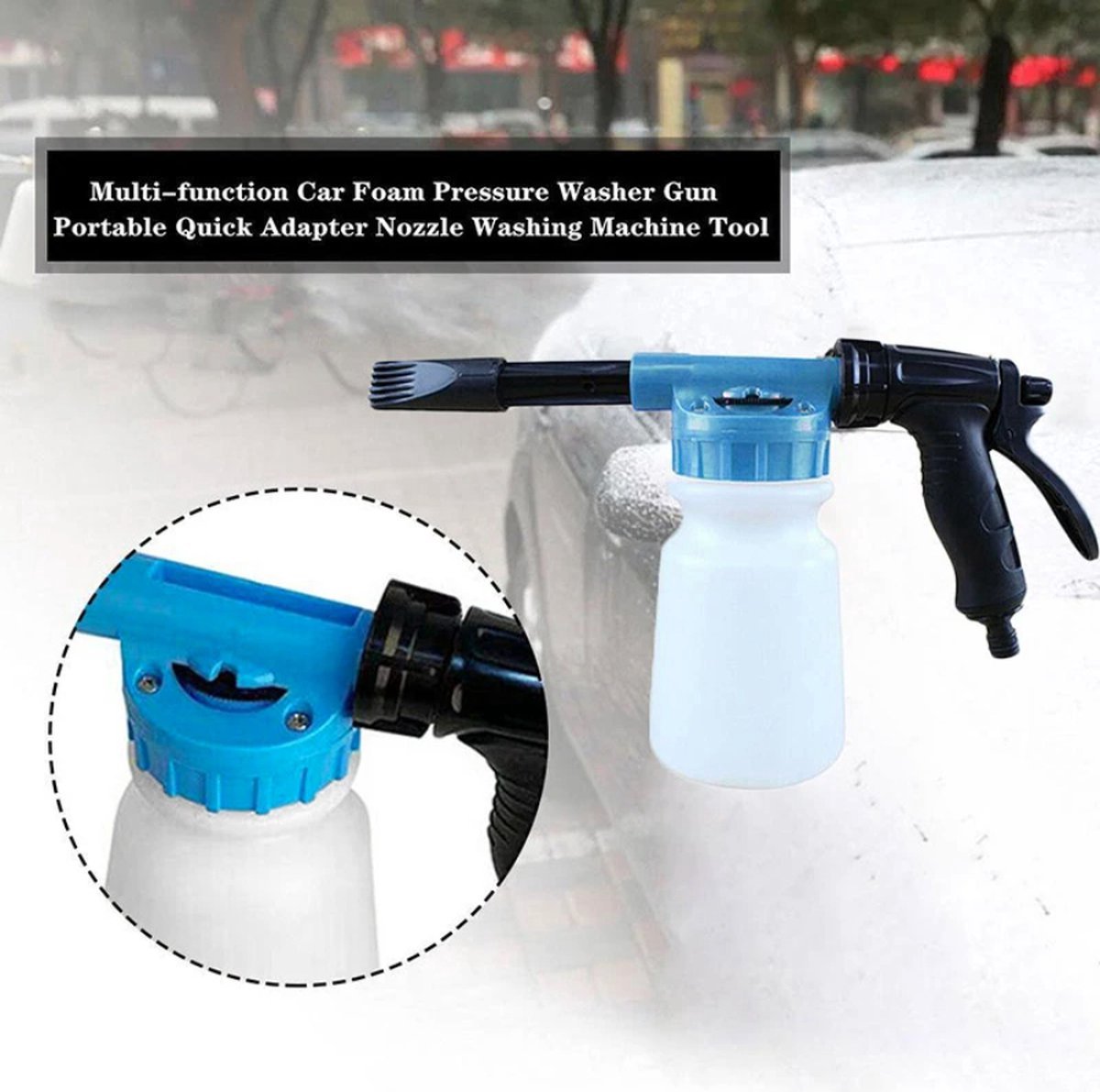 Snow Foam Gun voor Tuinslang - Inclusief Washandschoen - Foam Lance - Schuim Spuit Auto - Foam Cannon - auto wassen