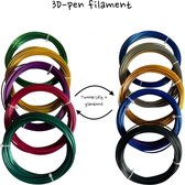 3D pen - Duo Silk vulling - PLA Filament - 5 unieke kleuren - 50 meter - 1,75mm - Navulling - Hervulling - Geschikt voor vrijwel alle 3D pennen