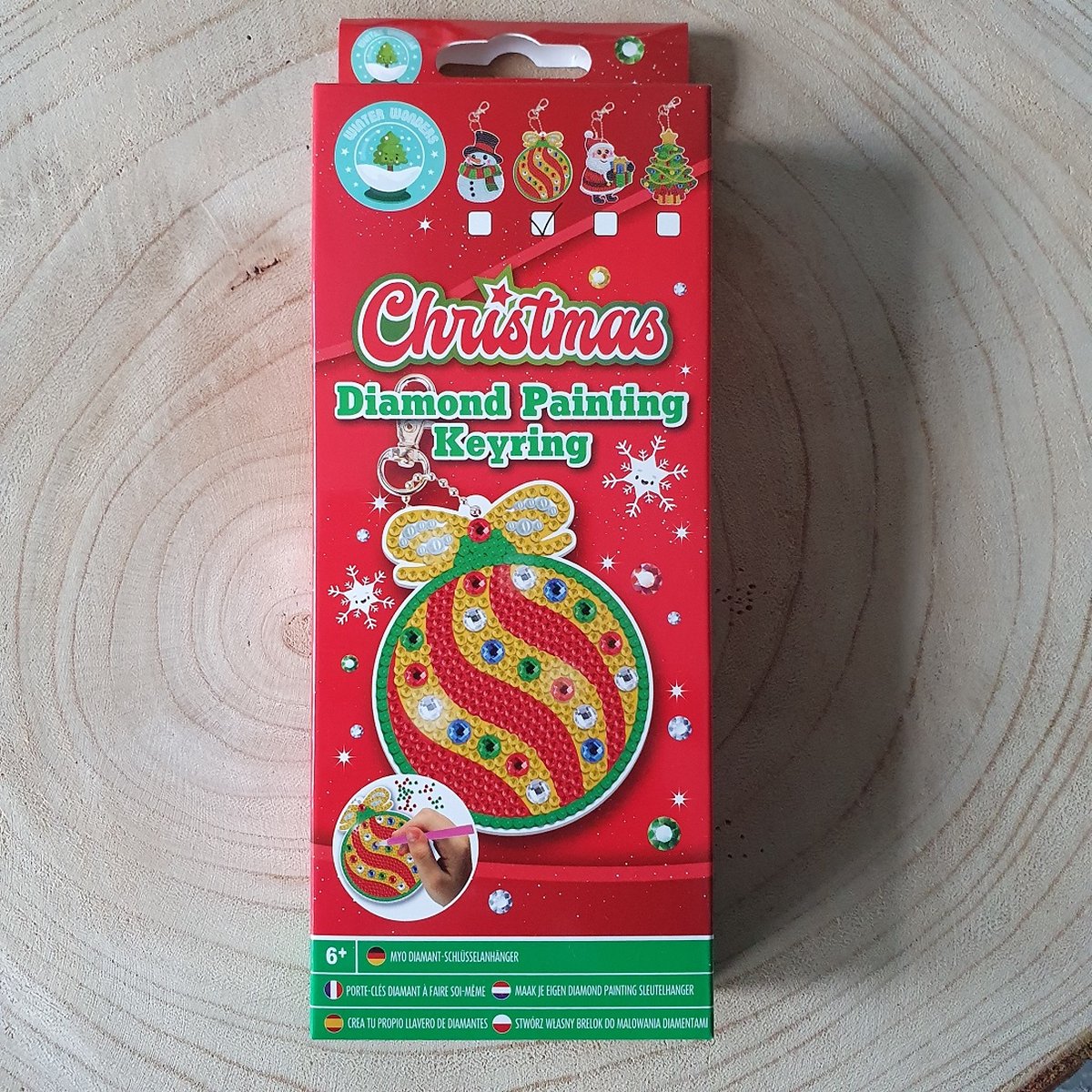Diamond painting sleutelhanger, Kerst, Ornament, Kerstboomhanger, knutselen, cadeau geven, kerstbal