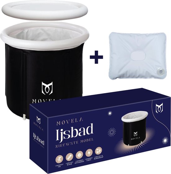 Movela® IJsbad XXL - Opblaasbaar Zitbad - Opblaasbaar Bad - Opvouwbaar Bad - Ice Bath - Dompelbad - Bath Bucket - Inclusief Afdekhoes en Handpomp - Inclusief Zitkussen