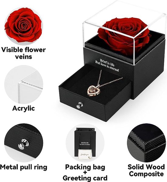 Rose Eternelle Cadeau Anniversaire Femme, Coffret Cadeau Femme