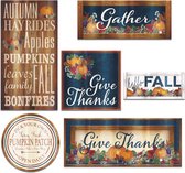 Herfstdecoratie Give Thanks 12 stuks - Herfst versiering - Herfstdecoraties - Feestartikelen - Themafeestversiering