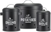 Boîtes de rangement que j'utilise parfaitement comme pot à pommes de terre, pot à ail et pot à oignons | boîtes de rangement, conteneurs de stockage, boîte de rangement de cuisine de stockage