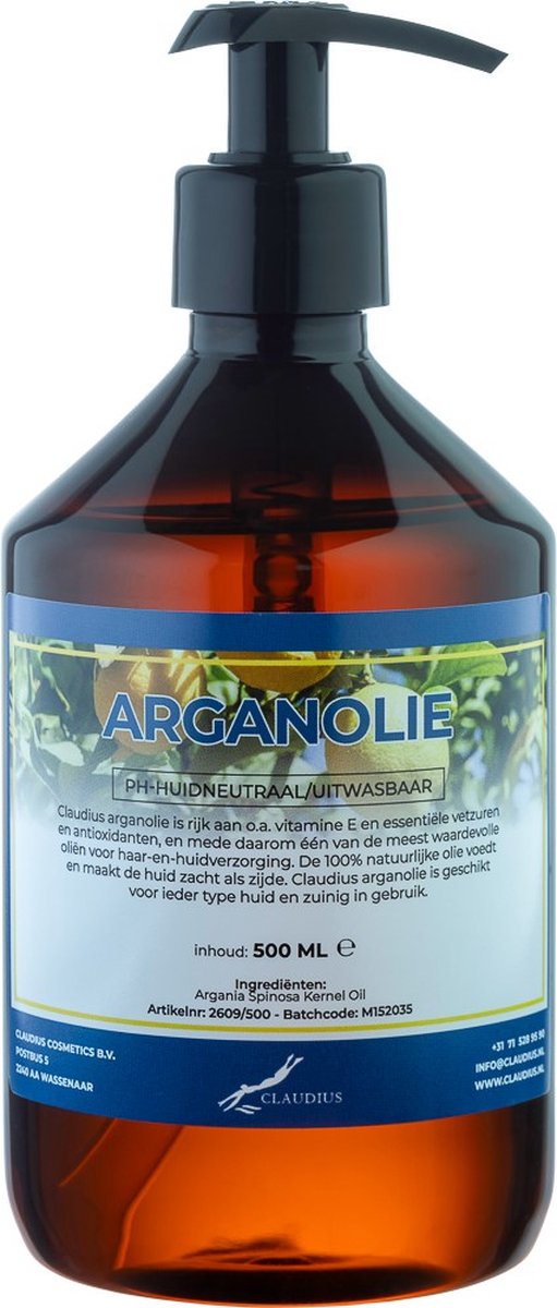 Goedkoopste Arganolie 500 ml met pomp - 100 natuurlijk - onbewerkt - biologisch en koudgeperst - goed voor huid, haar en lichaam