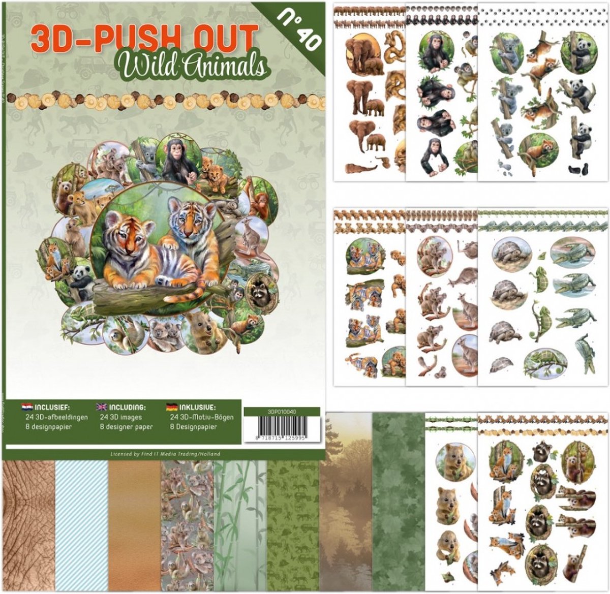 3D Push Out Book 40 - Wild Animals