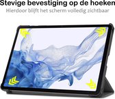 Hoes Geschikt voor Samsung Galaxy Tab S9 Hoes Book Case Hoesje Trifold Cover Met Uitsparing Geschikt voor S Pen Met Screenprotector - Hoesje Geschikt voor Samsung Tab S9 Hoesje Bookcase - Grijs