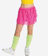 Kanten rokje / tutu - roze - one size - verkleedkleding