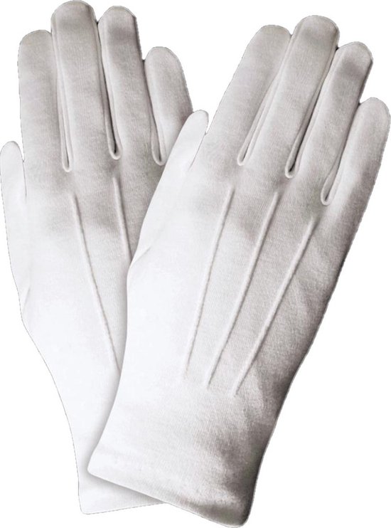 Gants courts - blanc - polyester - adultes - accessoires de déguisement |  bol