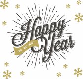 Duni nieuwjaar/oud en nieuw servetten - 40x - 33 x 33 cm - Happy New Year