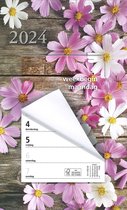 MGPcards - Week Scheurkalender 2024 - Week begint op Maandag - Planken en Bloemen - Roze-Paars