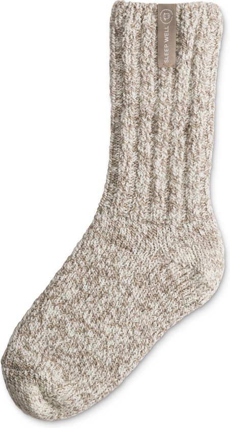 SOXS.co® Wollen sokken | SOX3146 | Beige | Kuithoogte | Maat 37-41 | Sleep Well label - Soxs