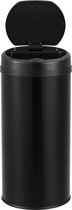 Prullenbak Jeffrey - Met Sensor - 68xØ30,5 cm - 42 liter - Zwart - Afneembaar en Waterdicht Deksel