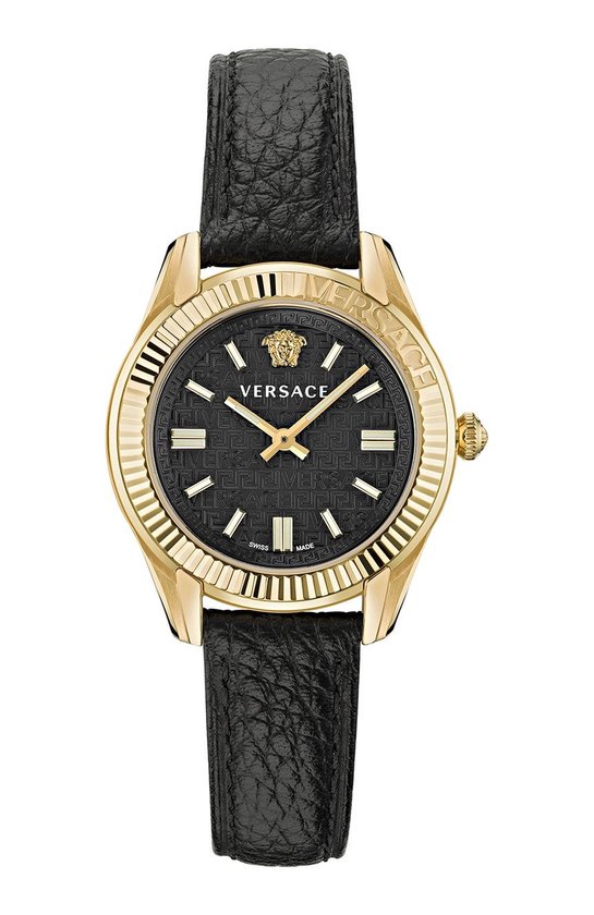 Versace Greca Time VE6C00223 Horloge - Leer - Zwart - Ø 35 mm