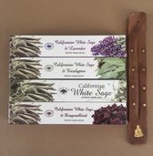 Greentree wierook set-Californian White Sage-Lavender-Eucalyptus en Dragonsblood met gratis Houder