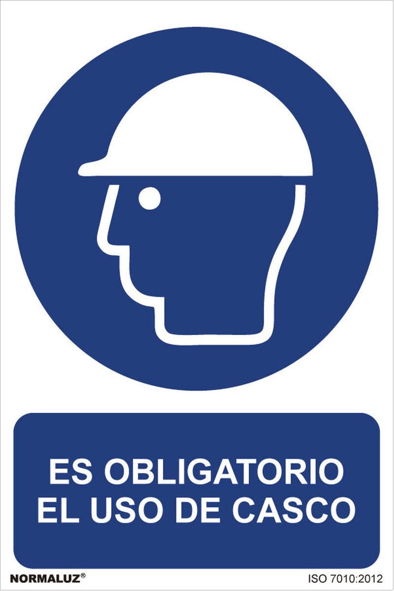 Bord Normaluz Es obligatorio el uso de casco PVC (30 x 40 cm)