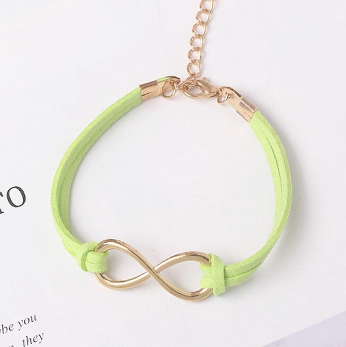 TVR-Wares® | Infinity armband groen touw | Klemsluiting | Verstelbare maat
