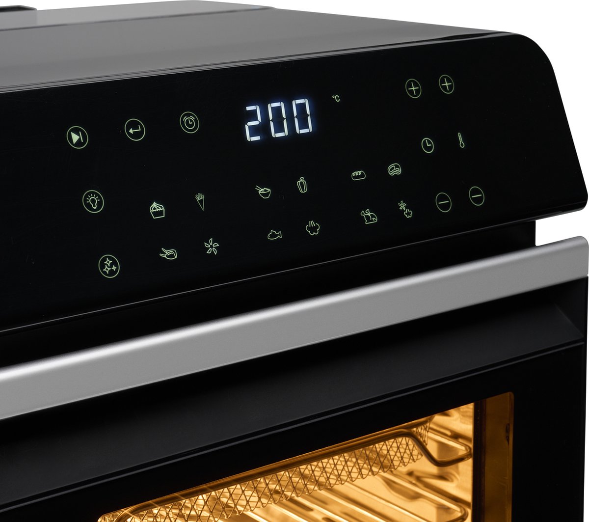 Afbeelding 3 van Princess Steam Airfryer Oven 182085 - Heteluchtfriteuse - Stoomfunctie - Groot 10 liter - 12 voorgeprogrammeerde programma's - Inclusief airfry-rek, bakplaat en grillrooster - Zwart