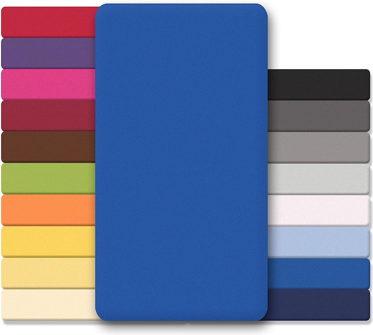 Lucina Hoeslaken Jersey Katoen Stretch 30cm Hoge Hoek - royal blauw 90x200cm - 100x200cm