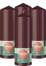 Bolsius - Gladde Stompkaarsen - 20cm - 4 stuks - Bordeaux Rood