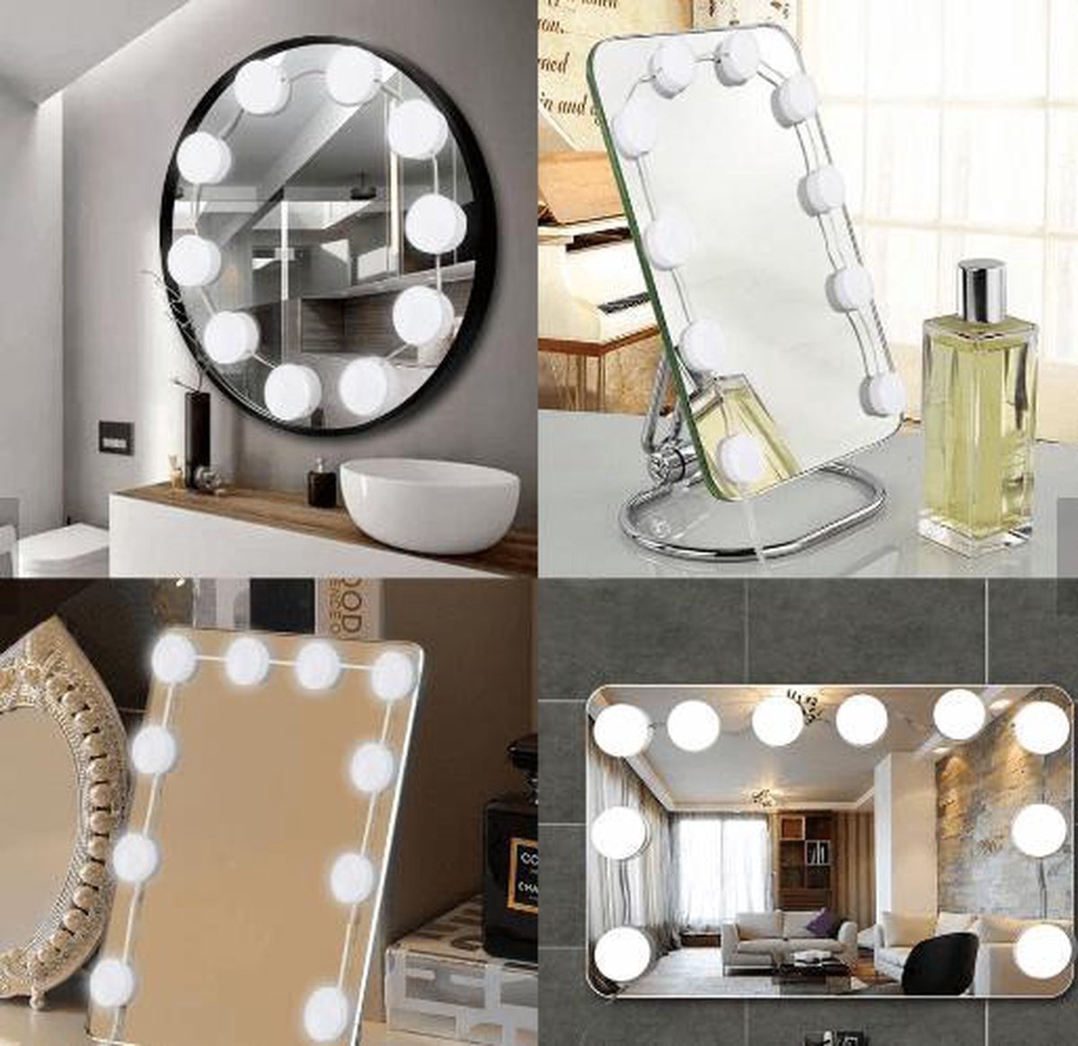 Lampes Bizz Light Hollywood Mirror - LED - avec adaptateur et variateur