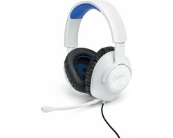 JBL Quantum 100P Wit/Blauw - Gaming Headset voor PlayStation - Bedraad - Over-Ear - PS4/PS5, PC, Xbox & Nintendo Switch