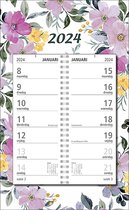 MGPcards - Omlegweekkalender 2024 - Week begint op Maandag - Bloemen - Pastel Lila