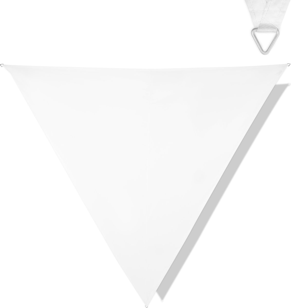 VONROC Premium Schaduwdoek - Driehoek - ∆ 360 cm – Waterafstotend - Wit – Incl. Opbergtas en bevestigingskoord