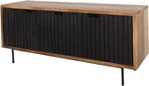 Severina - Dressoir kast - Kast met deuren - Industrieel - Bruin/zwart - Hout - Metaal - 40x125x55