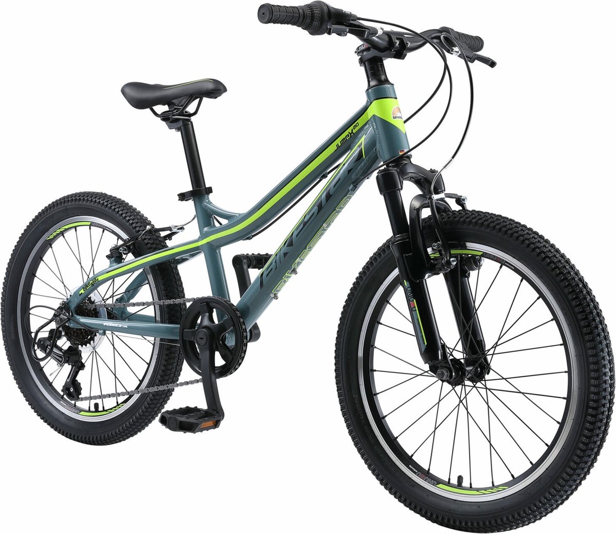 Bikestar 20 inch hardtail MTB 7 speed, petrol / groen