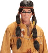 Widmann - Costume Indien - Perruque Peace, Indien Avec Bandeau - Noir - Déguisements - Déguisements