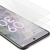 Cadorabo 3x Screenprotector geschikt voor Google PIXEL 6A - Beschermende Pantser Film in KRISTALHELDER - Getemperd (Tempered) Display beschermend glas in 9H hardheid met 3D Touch