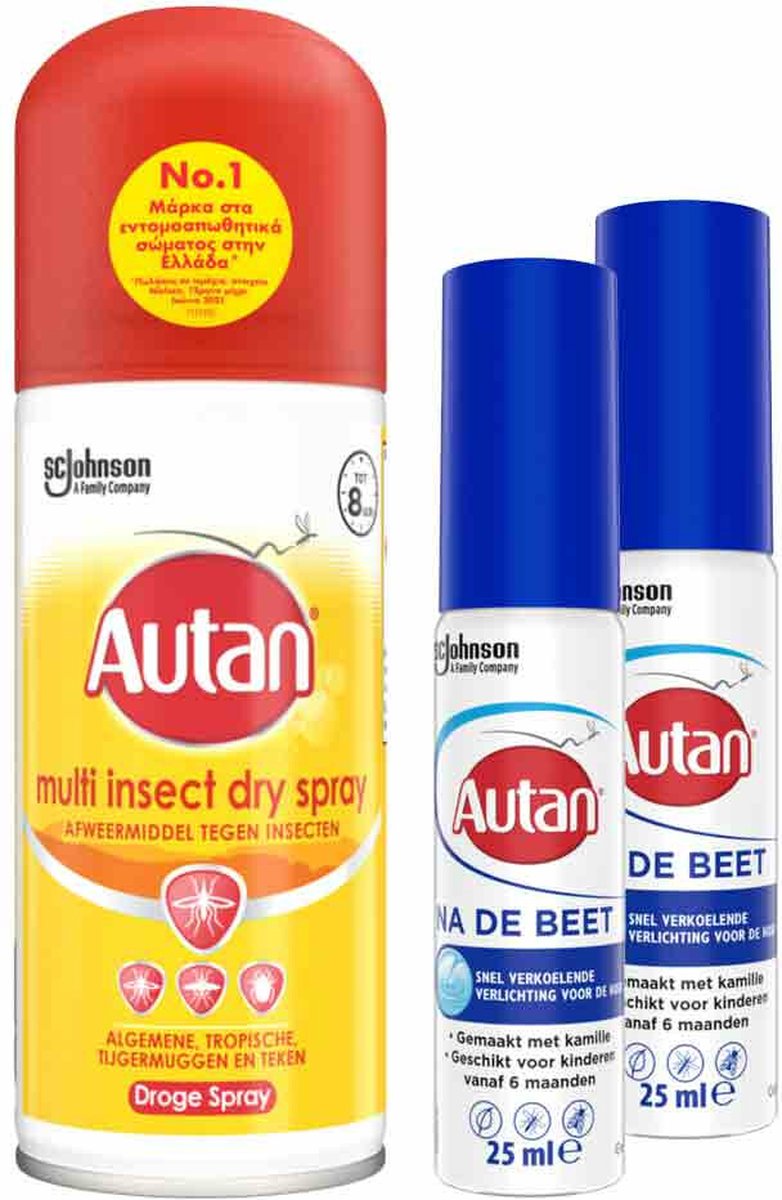 Goedkoopste Autan Insectenspray Multi Dry en 2x Na De Beet Gel Pakket