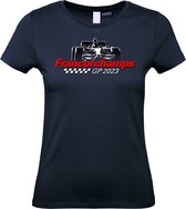 Dames T-shirt GP Francorchamps 2023 | Formule 1 fan | Max Verstappen / Red Bull racing supporter | Navy dames | maat XS