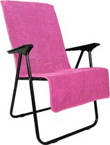 Housse de chaise de jardin en éponge de Premium , 100% coton, Oeko-Tex 100, housse de serviette avec dossier haut, housse de chaise avec enveloppe, pour camping, chaise longue, 65 x 130 cm, fuchsia